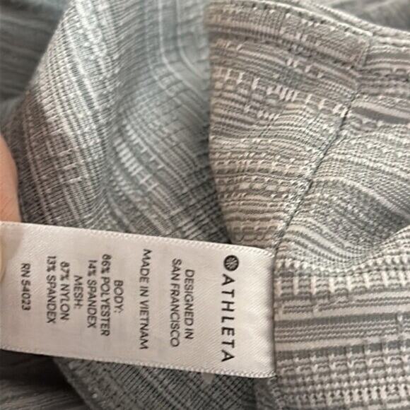 Athleta Leggings Womens Small Gray Mesh Midrise Pockets Textured - Picture 9 of 10